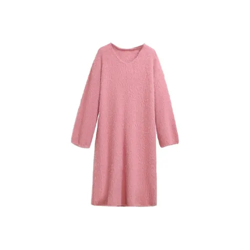 Silky Queen Длинное платье с длинными рукавами женское розовое