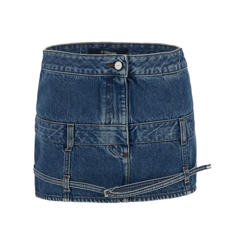 Jacquemus Синие Женские Джинсовые Короткие Юбки