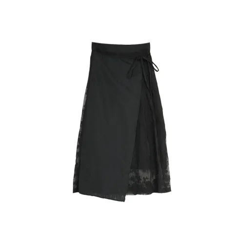 SETIROM Повседневный Длинный Юбка Женская Черная