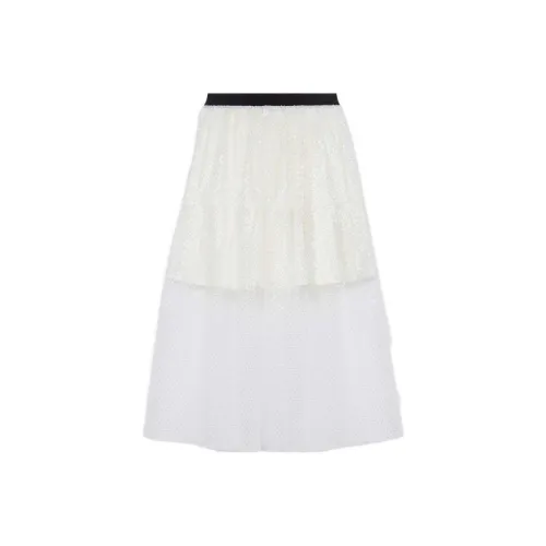 Maje Белая Женская Повседневная Длинная Юбка