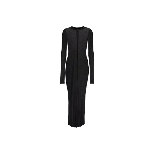 RICK OWENS Black Женские Длинные Платья с Рукавами