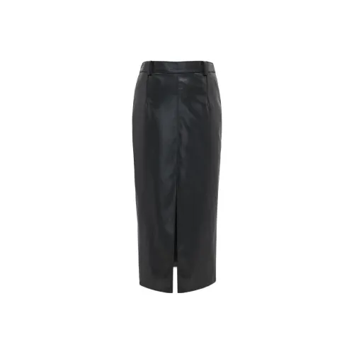 SAINT LAURENT SS23 Кожаные короткие юбки Женские Черный