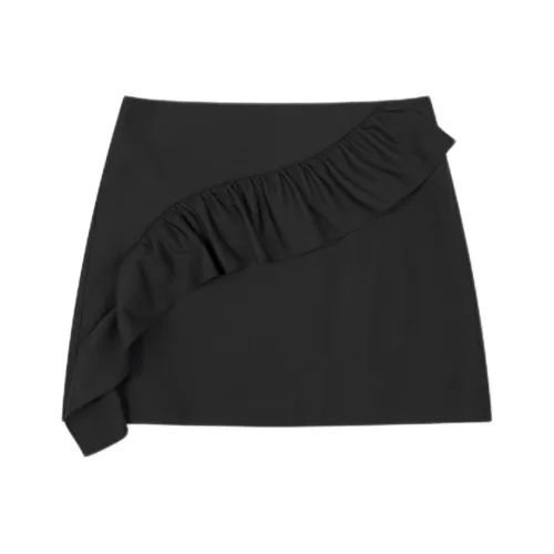 LOW CLASSIC Lc Collection Юбка-мини с оборками Повседневная Короткая Юбка Женская Черный Черный