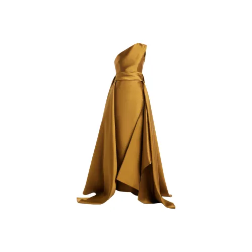 SOLACE LONDON Без рукавов Платье Женское Золотое