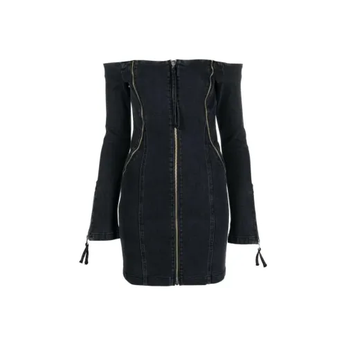 Blumarine Черное Женское Длинное Платье с Рукавами