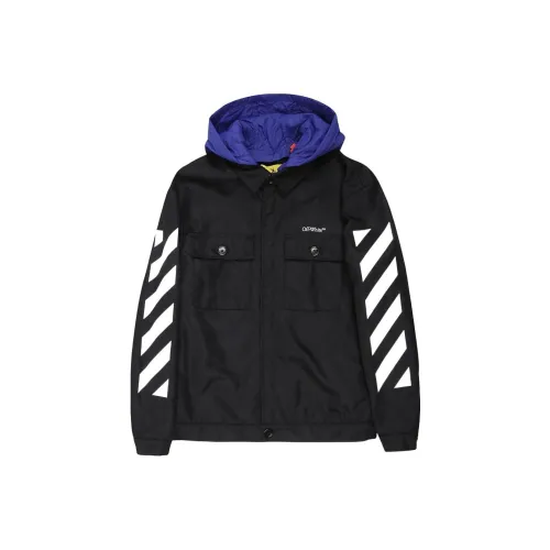 Off Белый Куртки Пальто Свободный крой Черный Детский