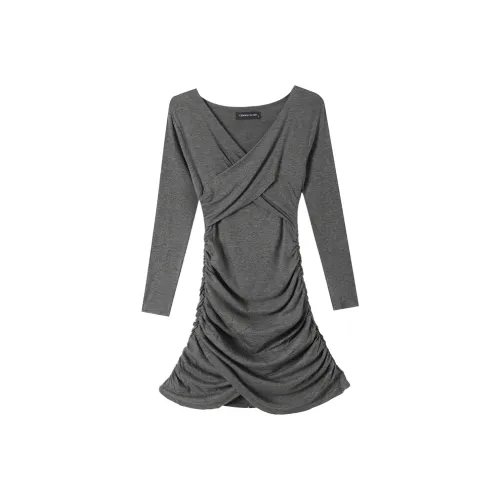 EIDOLON GRAIN Серый Женские Длинные Платья с Рукавами