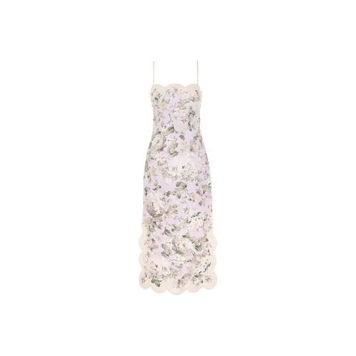 Zimmermann SS25 Slip Платье Женское Сиреневый Фиолетовый
