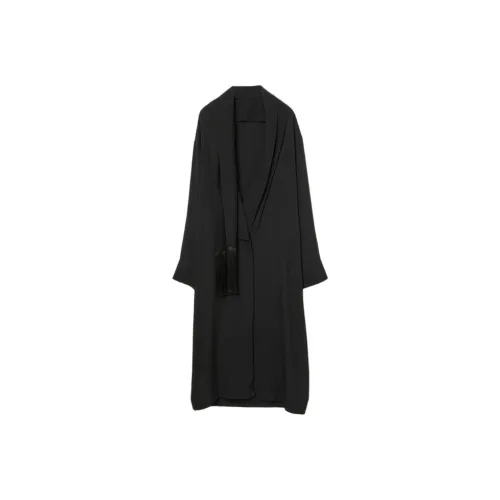 CARVEN SS25 Длинное Платье с Длинными Рукавами Женское Черное