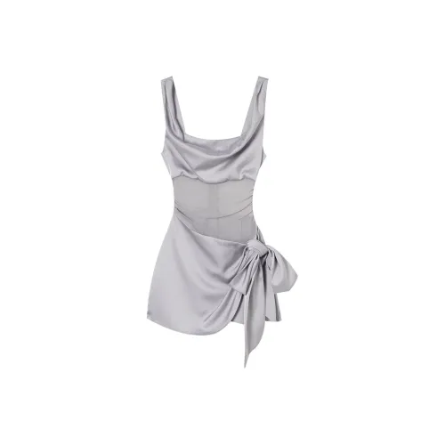 XIAOJUCHUANLI Slip Платье Женское Серебристое