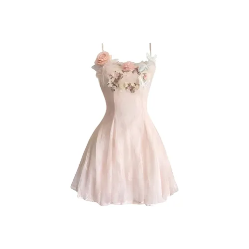 VKXOW Slip Платье Женское Розовое Укороченное