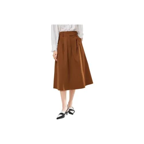 GOOBGS Повседневный Длинный Юбка Женские Гравий Золотой