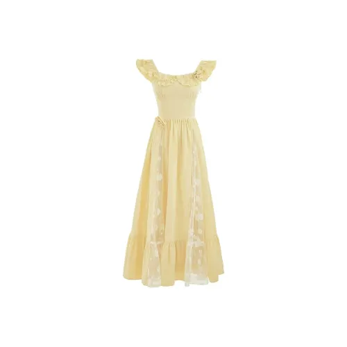 KEAB Без рукавов Платье Женское Желтое