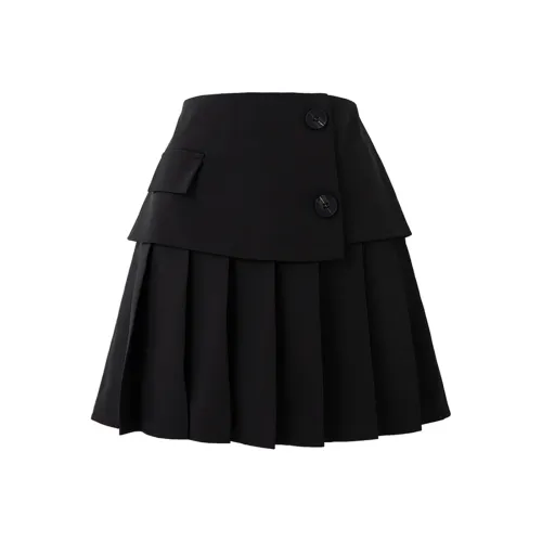 SOON FLOWER Повседневные короткие юбки Женские Черный