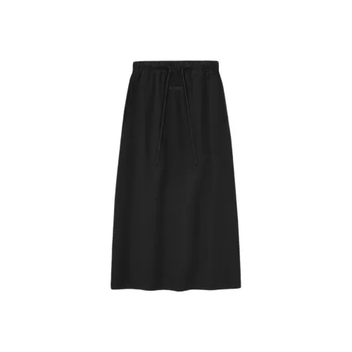 Fear Of God Essentials Повседневный Длинный Юбка Женские Глубокий черный Глубокий черный