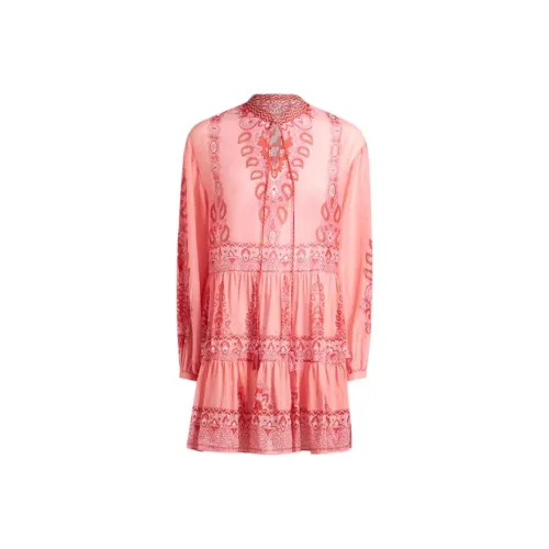ETRO Розовые Женские Длинные Платья с Рукавами