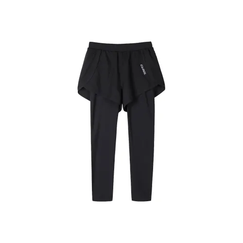 CAMEL Однотонный Тонкий Облегающий крой HIGH RISE Эластичный Mock Двухкомпонентные Спортивные Брюки Женские