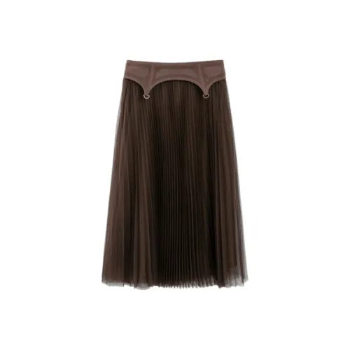 Pit Повседневный Длинный Юбка Женская Темно-умбровая