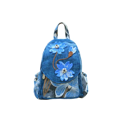 NANXIAOXIANG Хлопок лен смесь рюкзак женский королевский синий
