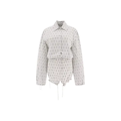 The Attico Логотип Мини Платье Длинное С длинными рукавами Женское Белое