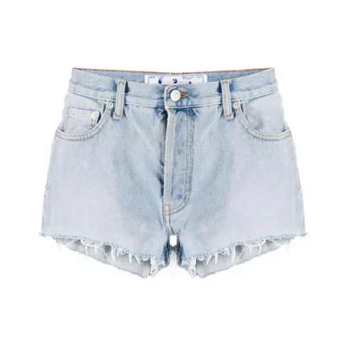 Off Белый светло-голубой Женские джинсовые шорты