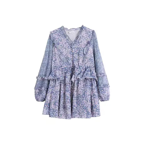 PLAY BUSH Длинное платье с длинными рукавами женское цвет изображения