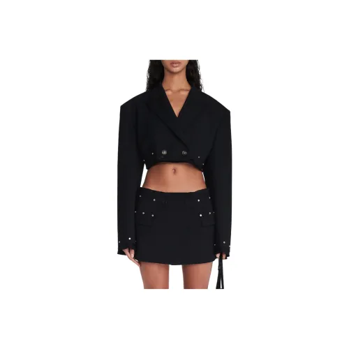 DION LEE SS24 RIVETED Блazer Юбка Повседневная Короткая Юбка Женская Черная