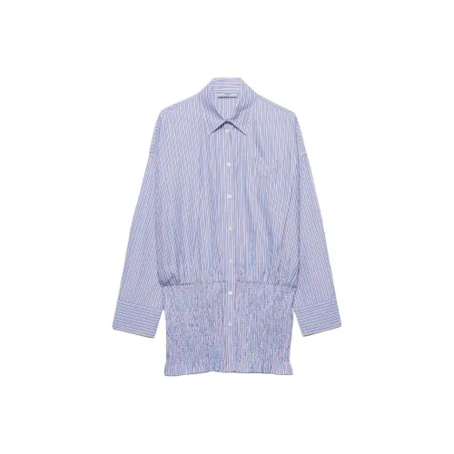 PRADA Длинное платье с длинными рукавами женское синее