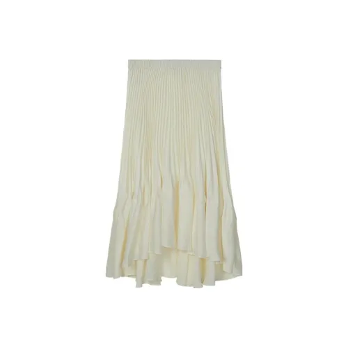 CLUB MONACO Повседневный Длинный Юбка Женская Кремово-Белый
