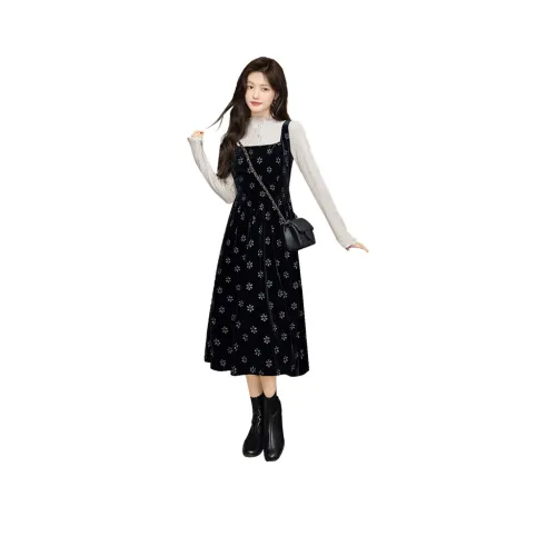 Cypress House Платье-комбинация Женское Черное