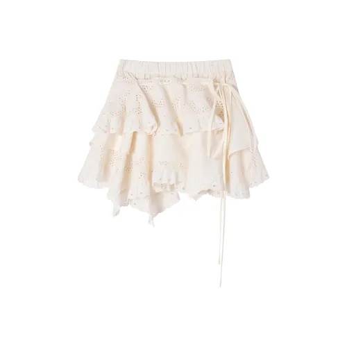 Ouyang Повседневные короткие юбки Женские Maple White