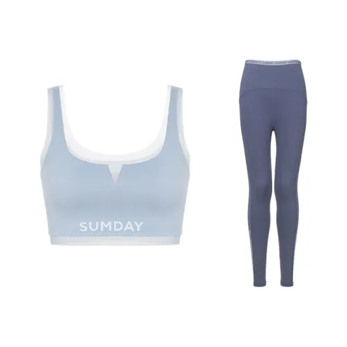 Sumday Athletics Туманно-голубой + Темно-фиолетовый Женские Повседневные Костюмы