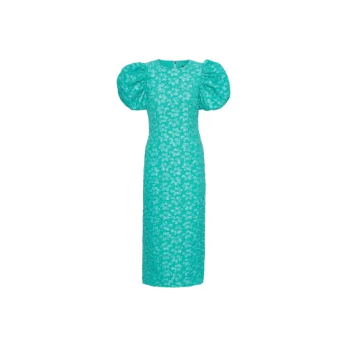 Rotate Короткий рукав Платье Женское Бирюзовый