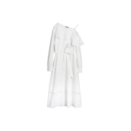 ELLE Длинный рукав Платье Летнее Женское Белое