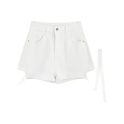Garbege Белые Женские Джинсовые Шорты