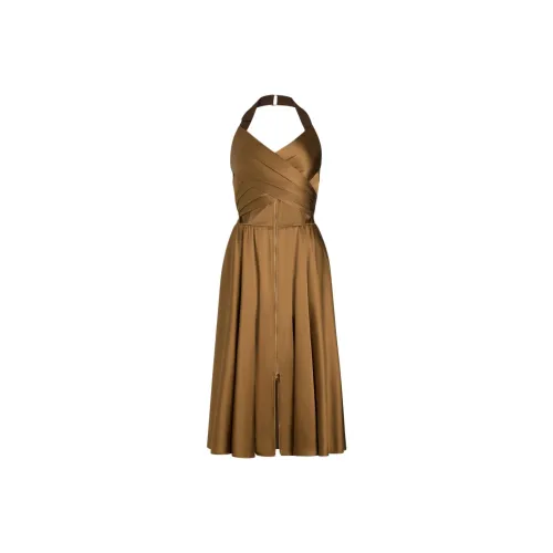 Patou Без рукавов Платье Женское Табачный