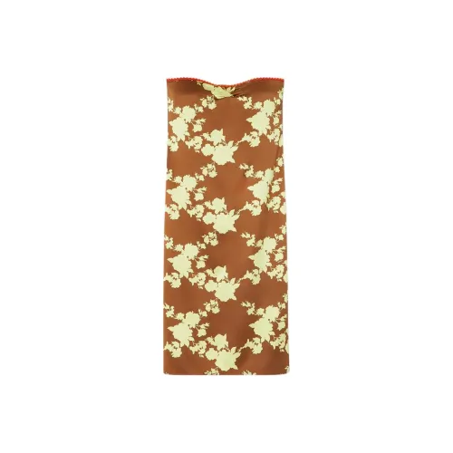 FANSIZHE WILD ROSES Без рукавов Платье Женское Коричневое