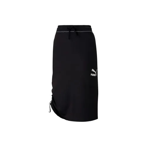 PUMA Черные Женские Повседневные Длинные Юбки