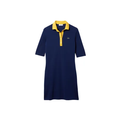 LACOSTE Синий Женские Платья с Коротким Рукавом