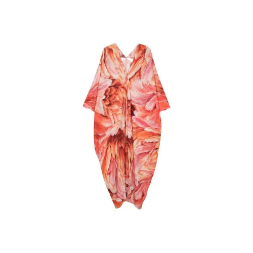 Roberto Cavalli SS24 Длинное платье с длинными рукавами женское многоцветное