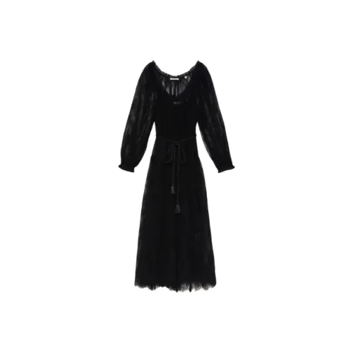 DOEN NEVAEH Платье Длинное с длинными рукавами женское черное