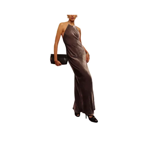 Reformation Jeany Вельветовое Платье Slip Платье Женское Коричневое