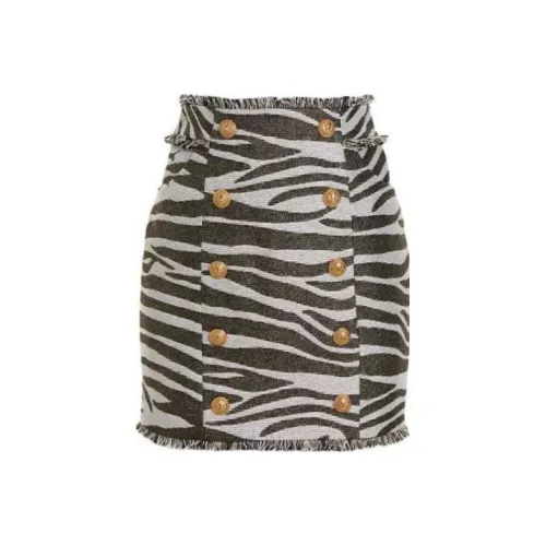 BALMAIN Серый Женские Повседневные Короткие Юбки