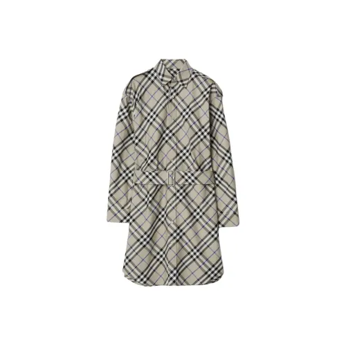 Burberry Длинное платье с длинными рукавами женское мохово-зеленый