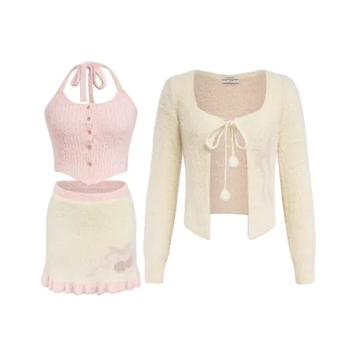 Girly Fancy Club Комплект с юбкой Женские Кремовый Абрикос