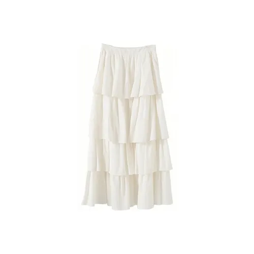 YUMOMO STAR Повседневная длинная юбка женская сказочно-белая