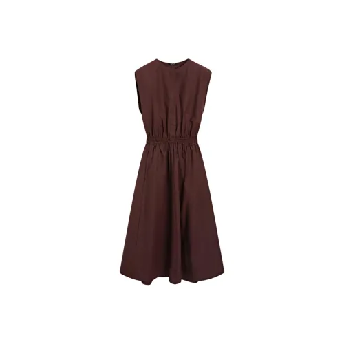 Massimo Dutti Без рукавов Платье Женское Темно-красное