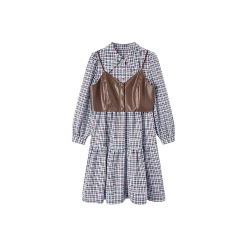 EICHITOO Комплект с юбкой Женские Темно-коричневый Комбинированный