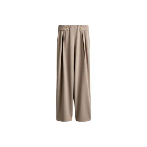 H&M Бежевые Женские Костюмные Брюки