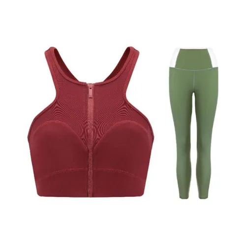 Sumday Athletics Набор Красный + Авокадо-зеленый Женские Повседневные Костюмы